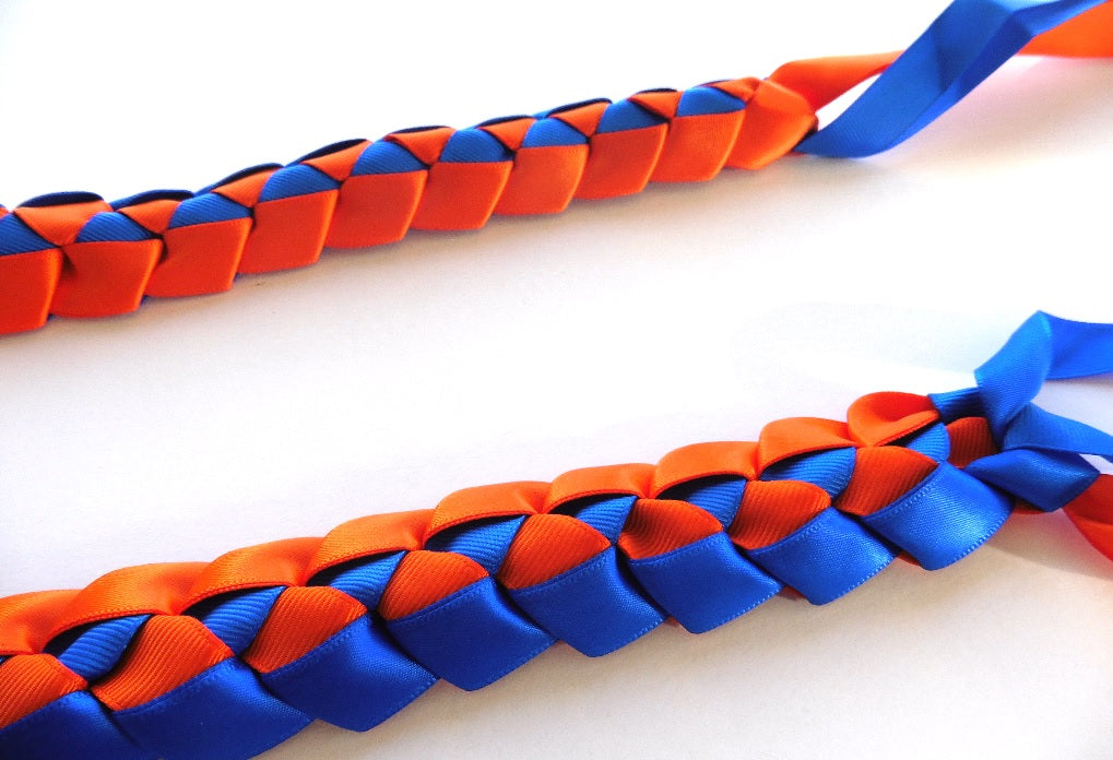 L030 - Double Ribbons Braided Long Lei