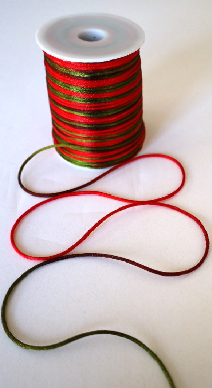 Schiff Red Rat Tail Satin Cord 1/8 wide x 20 yards, #2 Cord, 674