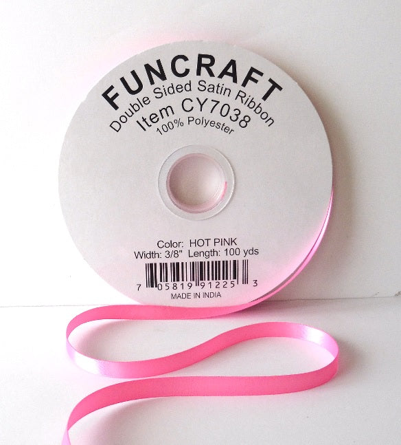 CY7038 - Funcraft 3/8" D/S Satin Ribbon