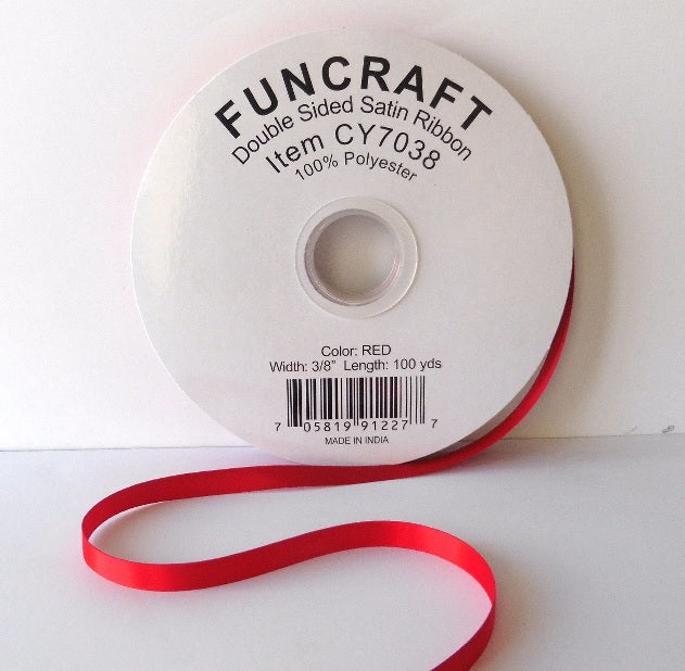 CY7038 - Funcraft 3/8" D/S Satin Ribbon