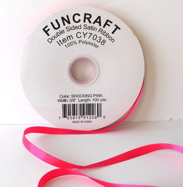 CY7038 - Funcraft 3/8" D/S Satin Ribbon