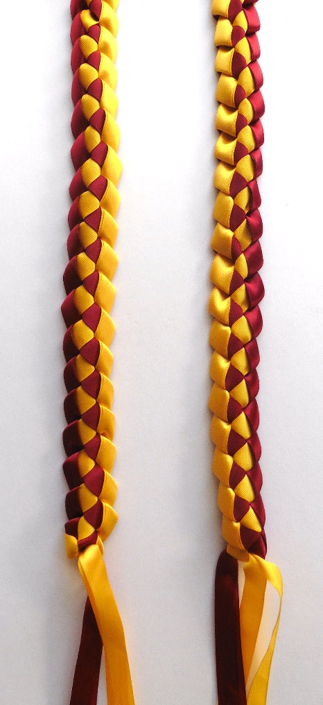 L030 - Double Ribbons Braided Long Lei