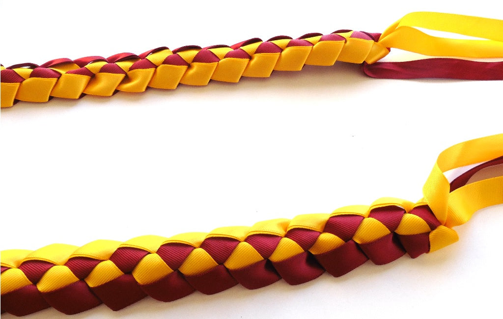 L030 - Double Ribbons Braided Long Lei