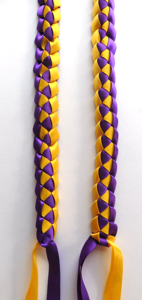 L030 - Double Ribbons Braided Long Lei