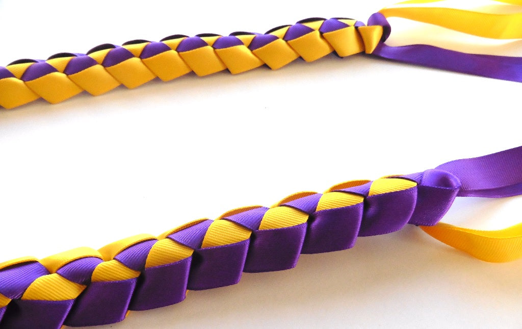 L030 - Double Ribbons Braided Long Lei