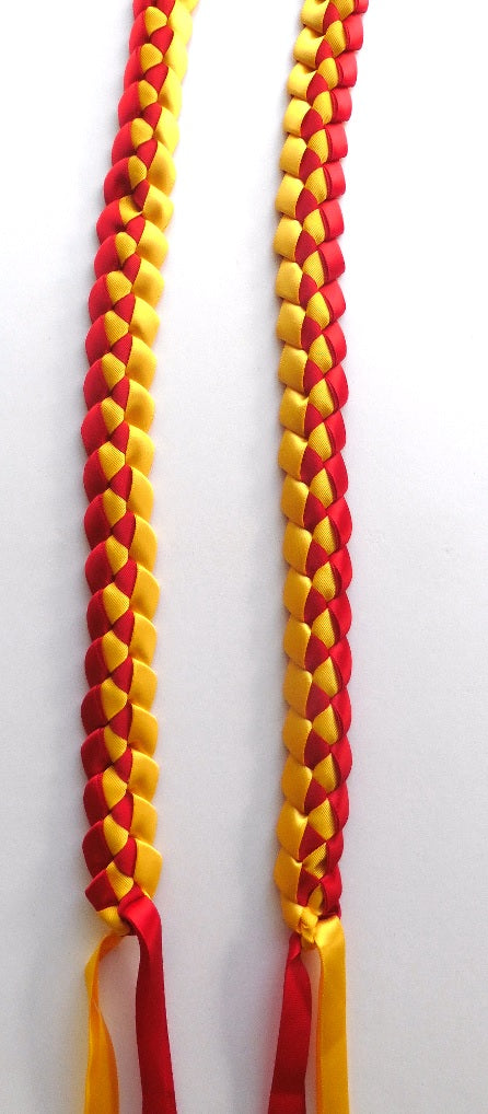 L030 - Double Ribbons Braided Long Lei