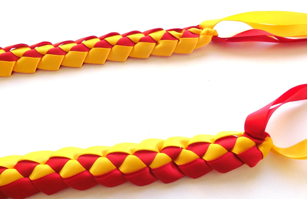 L030 - Double Ribbons Braided Long Lei