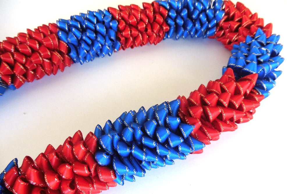 Ribbon Lei - Navy & Red & White – A Tangible Thought